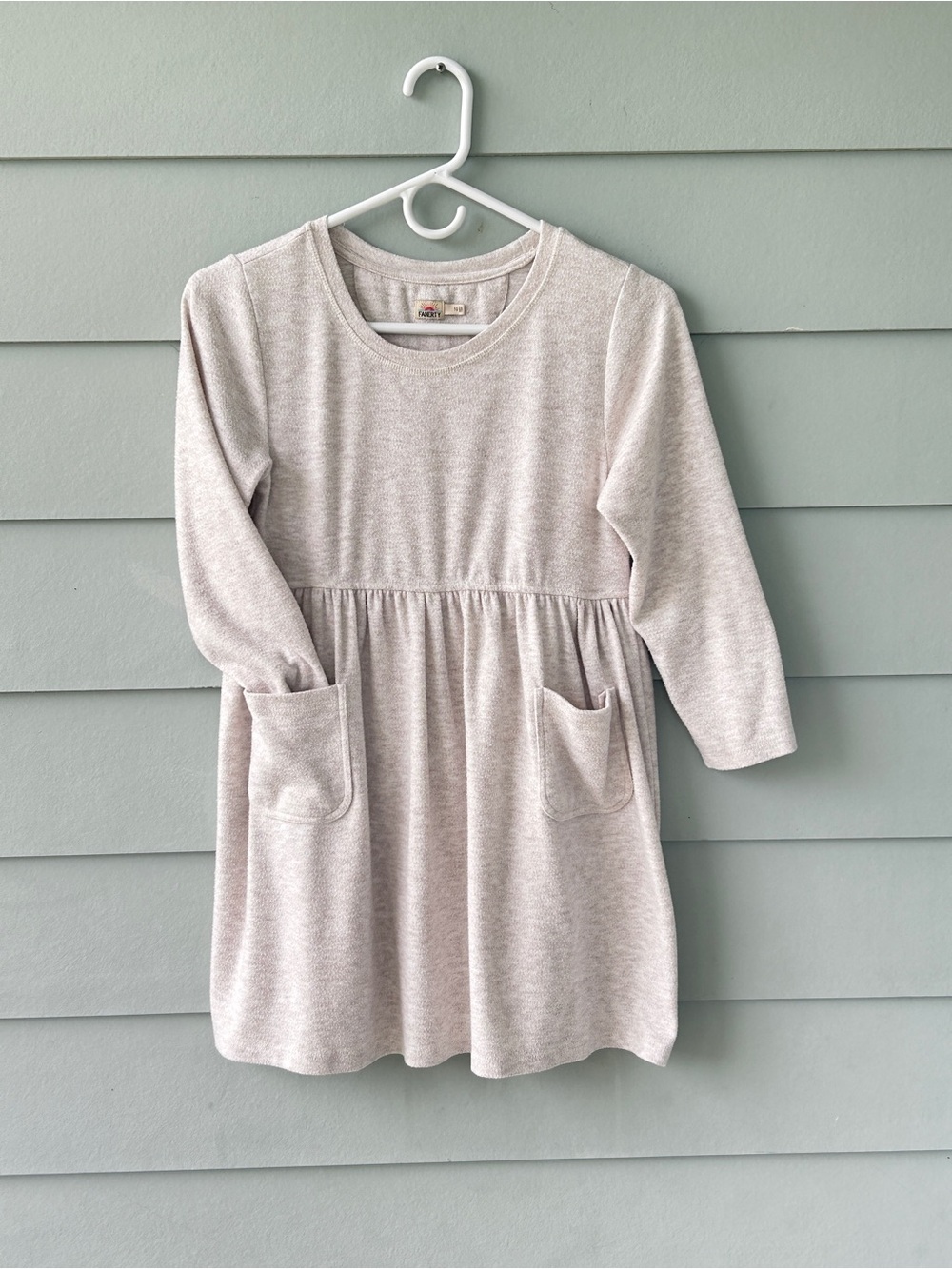 Faherty Girls' Pocket Knit Dress - Light Heather